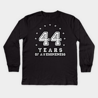 Vintage 44 years of awesomeness Kids Long Sleeve T-Shirt